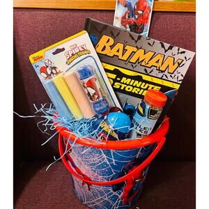 Spiderman adorable bundle preschool throw 50 by 70 Spider-Man Easter bucket